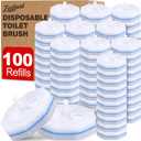 100 Count Disposable Toilet Brush, Toilet Cleaner Wand Refills Compatible with Most Toilet Brushes- No Falling Apart, Fresh Fragrance4X Cleaning Power Bathroom Cleaning