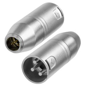 4Pin Mini XLR Connector,TA4F 4 Pin Male to XLR 3 Pin Male Adapter for Shure Microphone,Aluminum Alloy Mic Microphone Audio Connector, 2 Pack