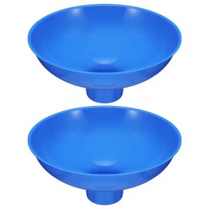 Vesici 2 Pack Extra Large Wide Mouth Funnel 2.5" x 10" Multi Purpose Filling Funnel Plastic Reusable for Water Softener Resin Tanks Carbon Media Jar Filling Use (Blue)