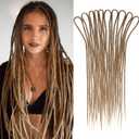 HANNE Dreadlock Extensions 10 Strands Double Ended Dreadlock Extensions 24 Inch Synthetic Dreadlock Extensions Brown Reggae Hip-Hop Dreads Hair Extensions (27#)