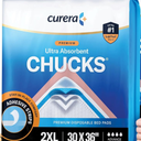 Curera Chucks Premium Disposable Underpads 30”x36” [25 Count] Ultra Absorbent Chux Incontinence Bed Pads Disposable Adult with Adhesive Tape, Pee Pads Pet Training Pads XX-Large 30x36 Bulk Pack