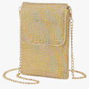 Evening Handbags Clutch Purses for Women, Crossbody Bag Crystal Rhinestone Purse Shoulder Bag Sparkly for Wedding Party Gold