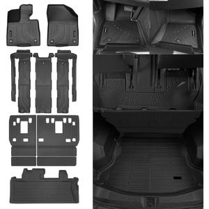 Naibeve Floor Mats for Toyota Sienna 7 Seat 2021-2025 (Not for 2025 Platinum Edition) All Weather for Toyota Sienna Floor Mats Liners & Cargo Mat & Backrest Mats Accessories