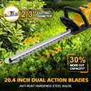 Electric Hedge Trimmer Cordless Compatible with DEWALT 20V MAX Battery, 20-Inch Cordless Hedge Trimmer, Brushless Bush Trimmer, 2/3'' Cutting Capacity, Lightweight & Rotatable Handle(No Battery)