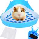 PINVNBY Guinea Pig Litter Box Triangle Potty Trainer Corner Chinchilla Litter Tray Hamster Plastic Corner Toilet Box for Bunny Ferret Small Animal