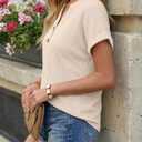 4 x AUTOMET Womens Waffle Knit Henley Tops for Summer Daily Wear Dressy Casual Office (S)