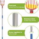 Fruit Picker, 8 ft Long Fruit Picker Pole with Basket Telescoping, Apple Fruit Tree Picker with Pole Extendable, Fruit Grabber & Cather with Stainless Steel Pole for Mango, Orange, Fig, Lemon