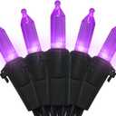MULTI-SPARKING Purple LED Halloween Lights - 100 Count Purple Christmas String Lights for Tree, Party, Holiday, Indoor and Outdoor Halloween Decorations, 33 Feet Black Wire, UL Certified, Connectable