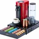 FlagShip for Nespresso Pod Holder Vertuo Capsule Storage Pod Organizer Coffee Bar Design And Coffee Machine Stand Black Metal(50 Pods Capacity)
