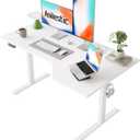 Agilestic Electric Standing Desk, Height Adjustable Desk, 55 x 32 Inch Sit Stand up for Work Office Home, L Shaped Ergonomic Rising Computer Table with Memory Preset, White, 55 x 31.5 Inch