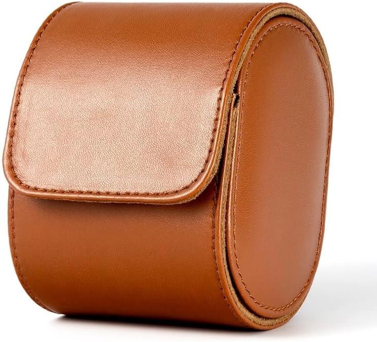 Luxury Leather Watch Storage Box Travel Single Watch Case Watch Gift Box for Christmas Anniversary Birthday(Brown)