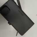 Defencase iPhone 13 Pro Max Case, Elegant Black, RFID Blocking Wallet for Women Men with Card Holder, Zipper, Magnetic Flip, PU Leather, Compatible with Wireless Charging & Kickstand