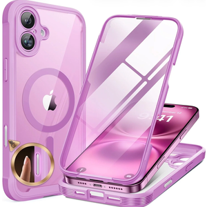 iPhone 16 360° Protection Case [PINK] : Front Screen + Back Cover + Camera Protector