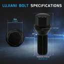 Black M14x1.5 Wheel Lug Bolts, 10 Pack Lug Bolt, 28mm Shank Length, 17mm Hex Conical Seat, One-Piece Aftermarket Lug Studs Set Compatible with A1 A3 A6, Golf Passat Beetle, C280 C300 C350