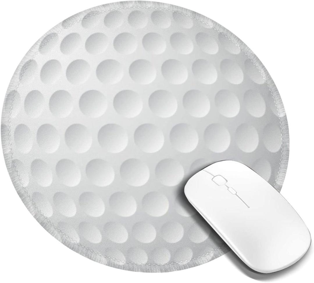 Mouse Pad Round Gaming Mouse Mat Golf Ball, Non-Slip Rubber Base Mousepad Mousemat for Laptop Computer PC Office Home