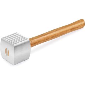 New Star Foodservice 36398 Wood Handle Aluminum Meat Tenderizer/Mallet/Hammer, 13-Inch Overall
