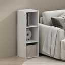Furinno PELLI Book Shelf, 3-Cube Bookshelf, Cube Storage Organizer Bookcase, 11.7 x 12.1 x 35.4, for Living Room, Bedroom, Home Office, White