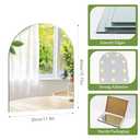 16 x 12 inch Arched Bathroom Mirror, High Clear Glass Arch Wall Mirror for Bathroom, Vanity, Living Room, Bedroom, Entryway