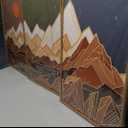 IARTTOP Large Modern Mountain Canvas Wall Art Framed Set of 3 Minimalist Geometric Mountain Wall Decor Abstract Woodcut Wall Painting for Living Room Bedroom Office-16x24 Inch