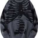 Floerns Men's Halloween Long Sleeve Knitted Drop Shoulder Sweaters Pullover (Large, Dark Grey)