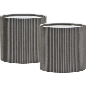 LAMPWELL KETTE Clip-on Pleated Fabric Lamp Shades for for Table Chandelier Wall Lamp,Set of 2,Small Drum,5.4"5.4"H5.2",TC fabric,Handmade,Modern Trendy Decorative,ONLY FOR CANDLE BULB,Slate