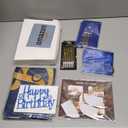 Birthday Decorations Navy Blue Gold - Happy Birthday Banner, Sash, Balloons, Tablecloth, Cake Topper, Candles,Table Decorations - 35pcs Party Decor for Men and Boys