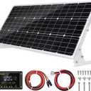 Topsolar 100W 12V Solar Panel Kit Battery Charger 100 Watt 12 Volt Off Grid System for Homes RV Boat + 30A Solar Charge Controller + Solar Cables + Brackets for Mounting