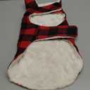 Malier Winter Coat for Dogs - Classic Plaid Fleece Cold Weather Jacket With Pocket, Windproof Warm Vest Clothes for Small Medium Large Dogs (Red, Medium)