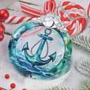 Christmas Ornaments - Stained Glass Decor - Christmas Tree Decorations - Gifts for Friends & Gift Exchange (Anchor)