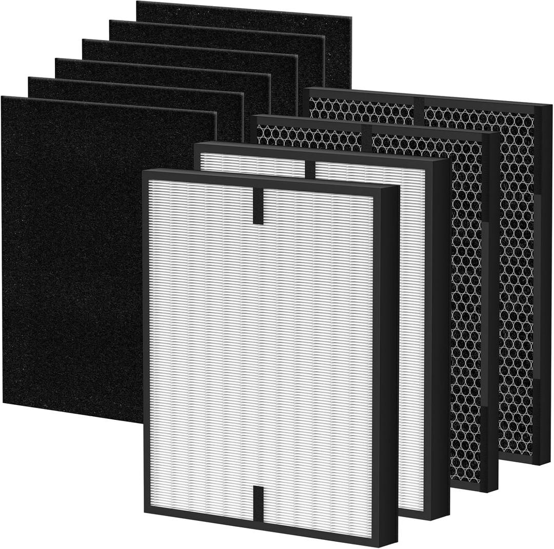 10-Pack 3000 Replacement Filters Compatible with AD3OOO, 3000M, 3000Pro Air Series Air-Purifiers 2 Pack Fliter, 2 Pack Activated Carbon,6 Pack Pre-Filters