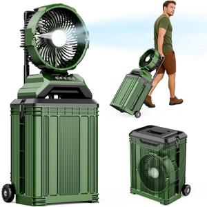 Portable Misting Fan for Outside, 30000mAh Rechargeable Outdoor Cooling Fan with Dual High-Pressure Mist, 8-Blade Airflow, 4 Speeds, 8-Gallon Tank, 90 Oscillation, for Patio, Camping, Sports, Jobsite 