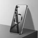 Hurgoer for Samsung Galaxy S23 Plus Case, Covers for S23 Plus .Magnetic Metallic Glossy Slim Clear Luxury Soft Shockproof funda capa para for Galaxy S23 Plus 6.6 inch Compatible with MagSafe (Black)