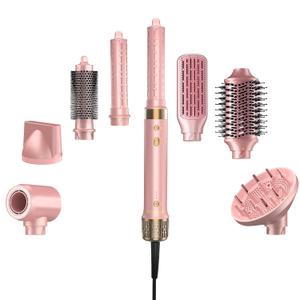 StyleVibe 8-in-1 Multi-Styler, Blow Dryer Brush & Thermal Brush with Auto Wrap Curl L/R, Fast Drying, Smooth Blowouts, Root-Lift Volume, No Heat Damage Frizz-Free Air Styler with Travel Bag