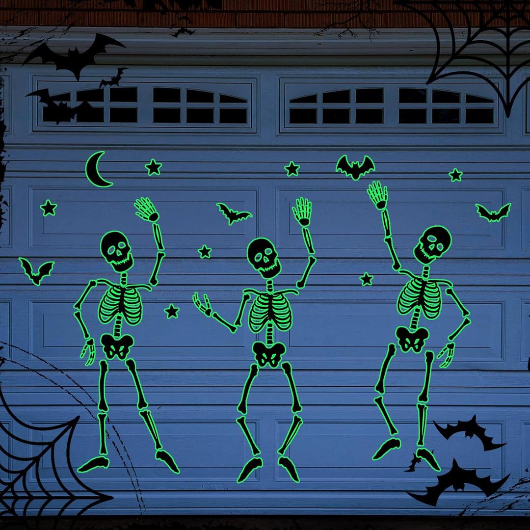 Chapou Halloween Skeleton Garage Door Magnets Glow in The Dark Skull Magnetic Sticker Decor Halloween Garage Door Decorations Magnets Black Spooky Decoration Chapou Halloween Skeleton Garage Door Magnets Glow in The Dark Skull Magnetic Sticker Decor Halloween Garage Door Decorations Magnets Black Spooky Decoration