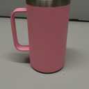 DOMICARE 24oz Mug with Handle and Lid, Stainless Steel Coffee Mug, Reusable Insulated Cup, Travel Mug with Handle, Double Wall Vacuum Coffee Tumbler for Men and Women, Pink, Pack 1