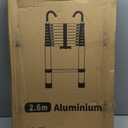 Telescopic Ladder, 8.5FT RIKADE Aluminum Telescoping Ladder with Non-Slip Feet and Stable Hook, Portable Extension Ladder for Household and Outdoor Working, 330lb Capacity