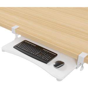 suptek Keyboard Tray Under Desk Pull Out with C Clamp Mount, Computer Keyboard & Mouse Tray, 25.6 (30 Including Clamps) x 11.8 inch Slide-Out Platform Computer Drawer for Typing, Carbon White, DSF1DJW