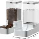 Gravity Pet Feeder and Water Dispenser Set, Automatic Dog Feeder and Dog Water Dispenser for Dogs Cats Pets Animals Large Capacity(3.8L)