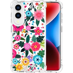 Compatible with Samsung Galaxy S25 Edge Cases with Design, Cute Transparent Designer Phone Case for Women Girls Girly with Heavy Duty Protective Bumper (Clear Flowers Spring Blossom)