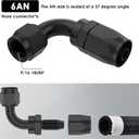 6 PCS 6AN Hose End Fitting 90 Degree Swivel - 6an 90 Degree Fittings for CPE Braided Hose (Black)