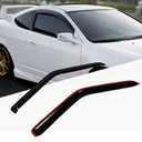 2pcs Front Smoke Sun/Rain Guard Outside Mount Tape-On Window Visors Compatible with 96-00 Civic 2-Door Coupe/3-Door Hatchback