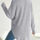 COZYEASE Women's Maternity Button Down Shirt Casual Cardigan Fall Sweaters | Long Sleeve, Ribbed Knit, V Neck, Regular Fit, Drop Shoulder, Fall, Maternity Business Casual (L)