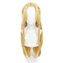 XiongXiongLe Cosplay Halloween Wig Women Costume Long Straight Yellow Golden Mixed Hair Replacement Wig for Adult Cos Anime Party Halloween Christmas (Blonde Long 2)