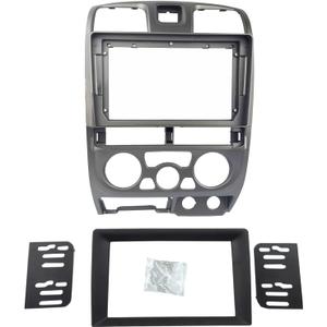 Double Din Dash Radio Trim Kit for Isuzu D-Max MU-7 Chevrolet Colorado Installation Bezel 9 Inches (2001-2005 Silver)