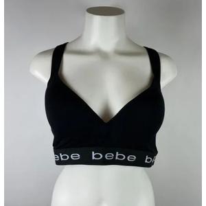 Bebe 3X Plus Sized Black logo sports Bra