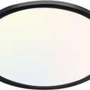 hykolity 9 Inch Selectable CCT LED Round Flat Panel Light, 18W 1800LM 3000K/4000K/5000K, Edge-Lit Flush Mount Ceiling Light Fixture for Kitchen, Bedroom, Laundry and Closet Room, Black