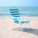 CARIBBEAN JOE Folding Beach Chair, 1 Position Lightweight and Portable Foldable Outdoor Camping Accessories with Carry Strap (Bold Stripe, 225lbs Capacity)