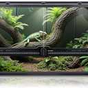Reptile Terrarium 20"x12"x10", Full Glass Tank Enclosure for Small Reptiles, Geckos, Frogs, Lizards, Snakes, Spiders, Turtles, Rainforest Terrarium Habitat
