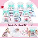 Baderke 6 Set Employee Appreciation Gifts Include Thank You Staff Mug Gift Set 12 oz Appreciation Mugs Inspirational Pens Tags for Employee Staff Team Group (Pink Blue,Nurse-1)