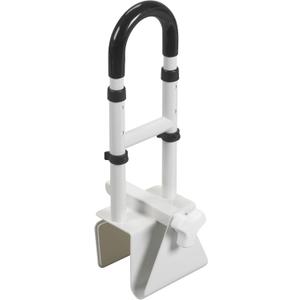 Drive Medical Adjustable Bathtub Grab Bar & Bathtub Safety Rail - Easy Clamp-On Installation - Durable Powder-Coated Steel Construction - Adjustable Height 14 to 17 - Scratch Proof Non-Slip Pads